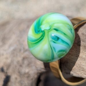 Bague vert marbré