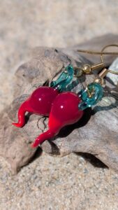 Boucles d'oreilles "Piment" en verre de Murano
