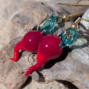 Boucles d'oreilles "Piment" en verre de Murano