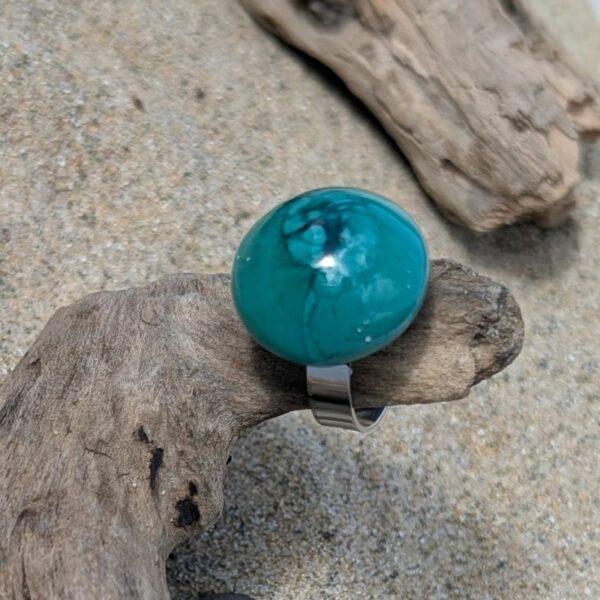 Bague en verre de Murano verte – Image 4