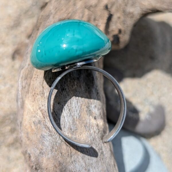 Bague en verre de Murano verte – Image 3